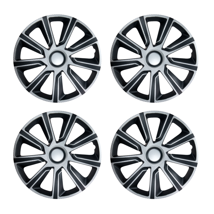 außer Bus 4 x Radkappen VERON CARBON SILVER RED 14" für alle PKW um 14 Zoll außer Bus 4 x Radkappen VERON CARBON SILVER RED 14" für alle PKW um 14 Zoll