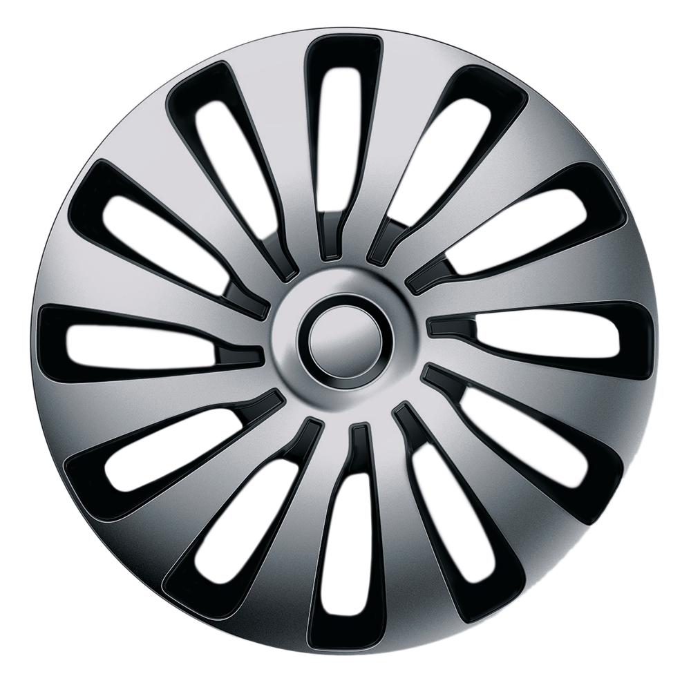 RIDEX 15 Zoll Radkappe Silber/Schwarz - Radzierblende 100009A0080