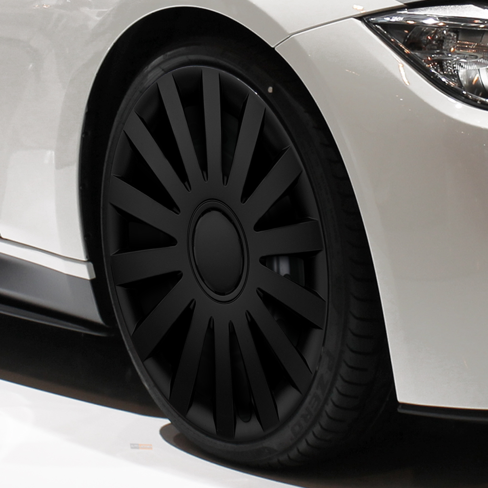 Radkappen Wind schwarz matt 16 Zoll Radzierblenden - Auto Radkappen