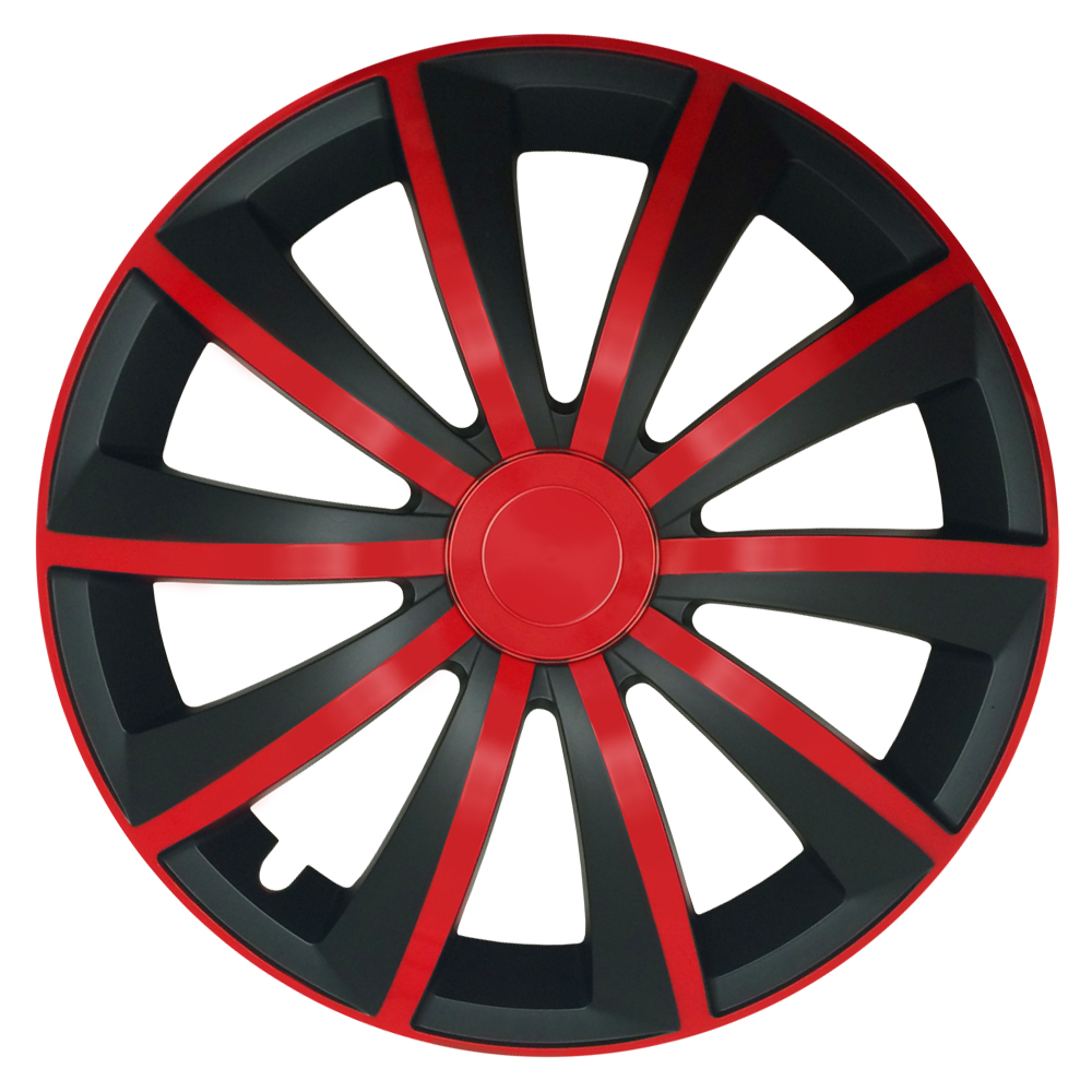 Radkappen 15 Zoll ORDEN ROT R Passend f/ür fast alle Fahrzeuge! /& 4 Ventilkappen Schwarz /& Rand in Rot