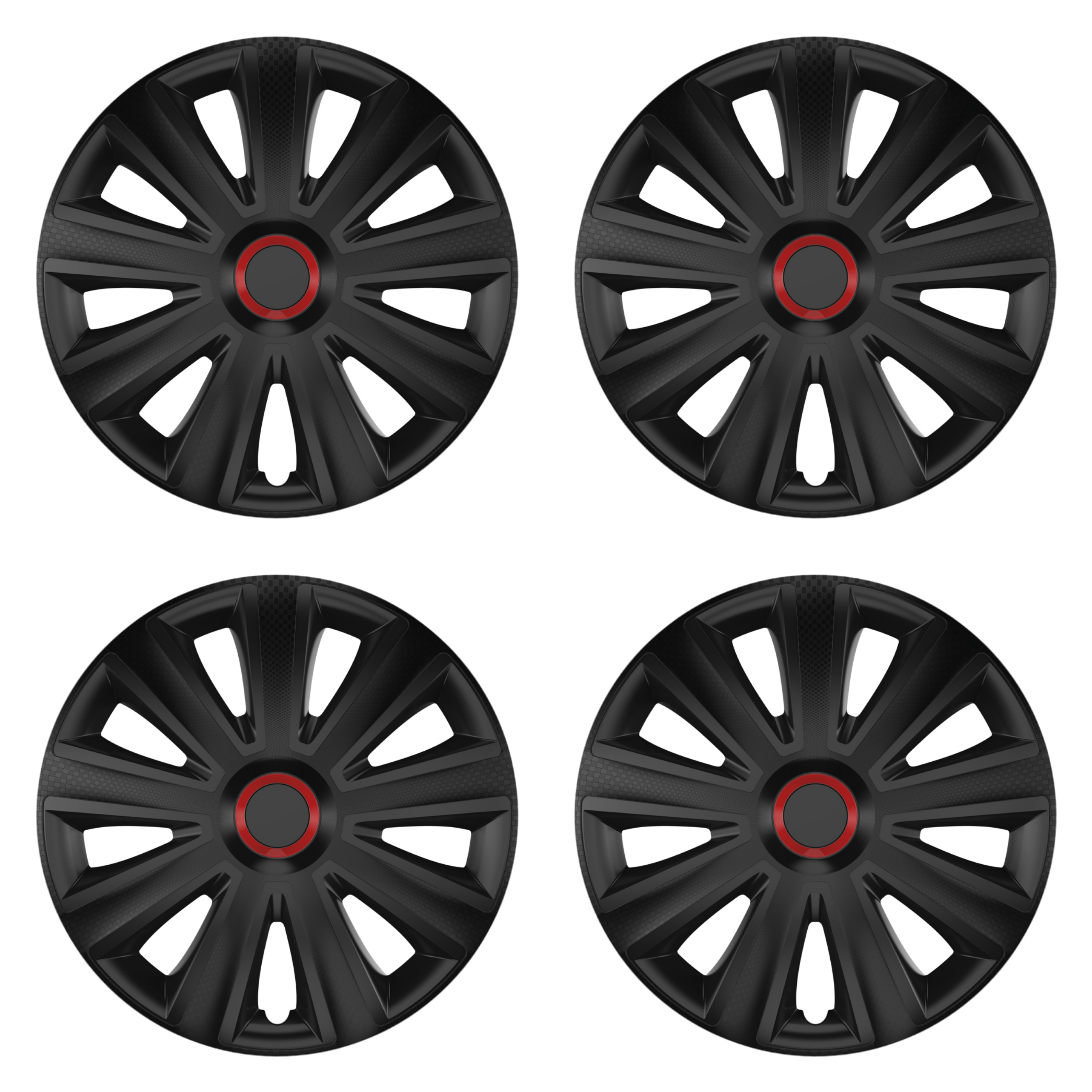 Radkappen Aviator Carbon RR schwarz rot 15 Zoll - Auto Radkappen