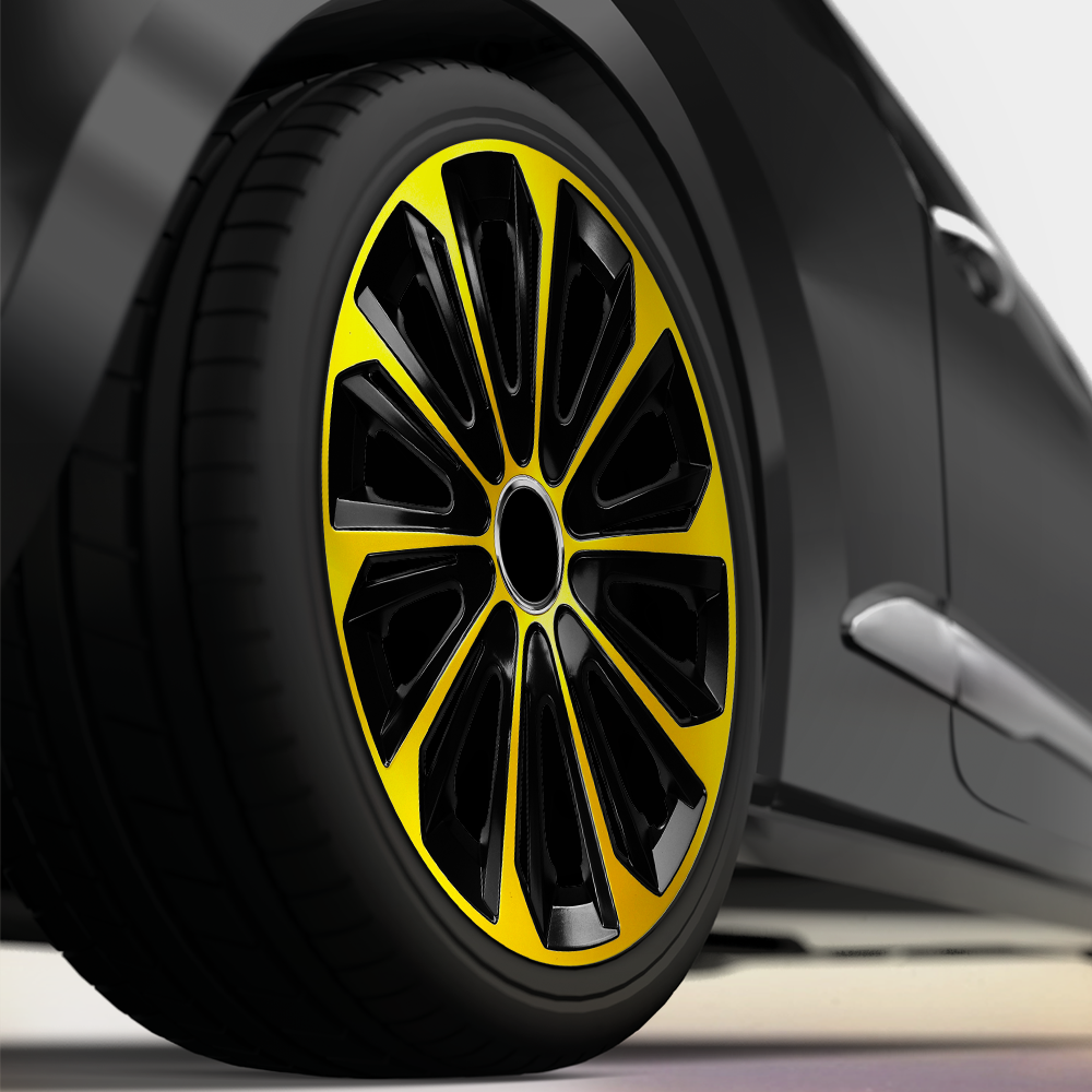 4× NRM Radkappe EXTRA STRONG 14 weiß//schwarz