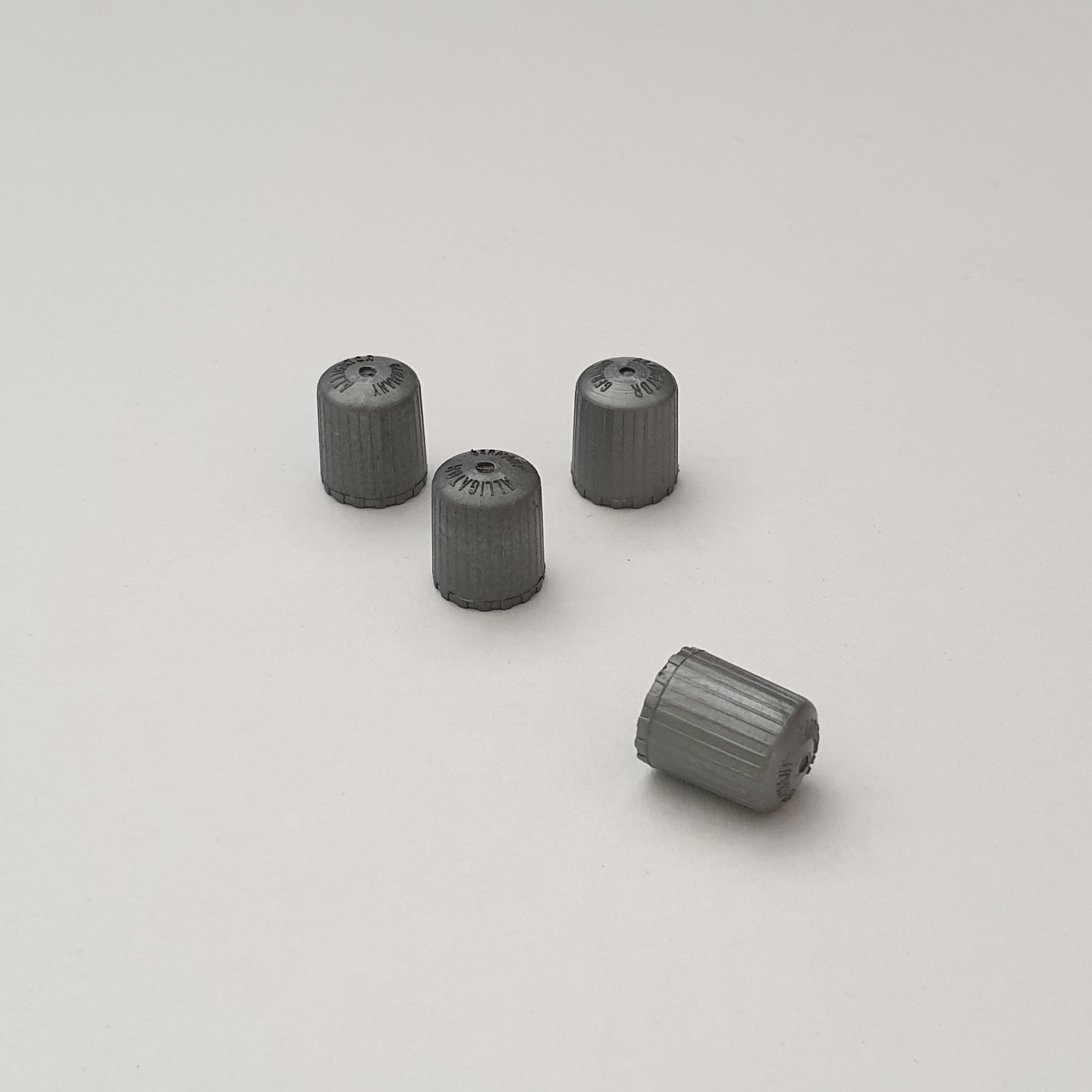 4x Alu Zylinder Ventilkappe Dichtung Reifenventil Kappe in Silber für KIA PKW