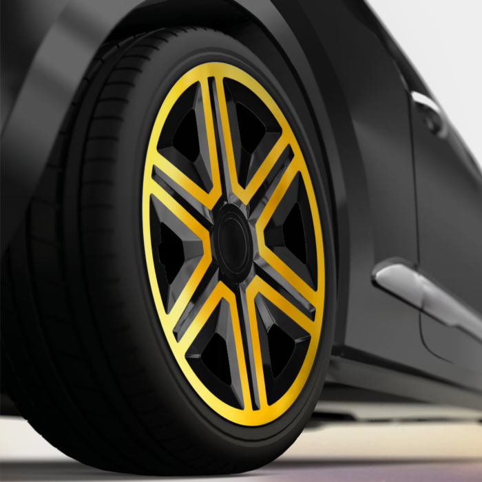 Radkappen Action gold schwarz Radzierblenden