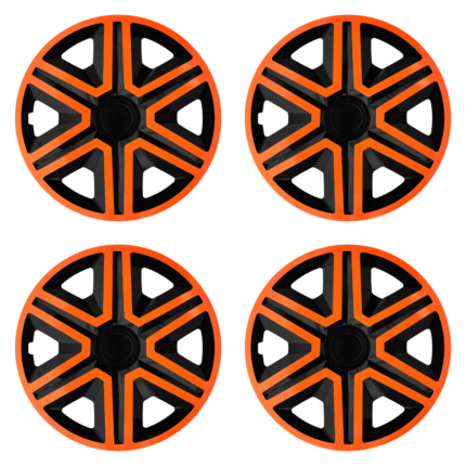 Radkappen Action orange schwarz Radzierblenden